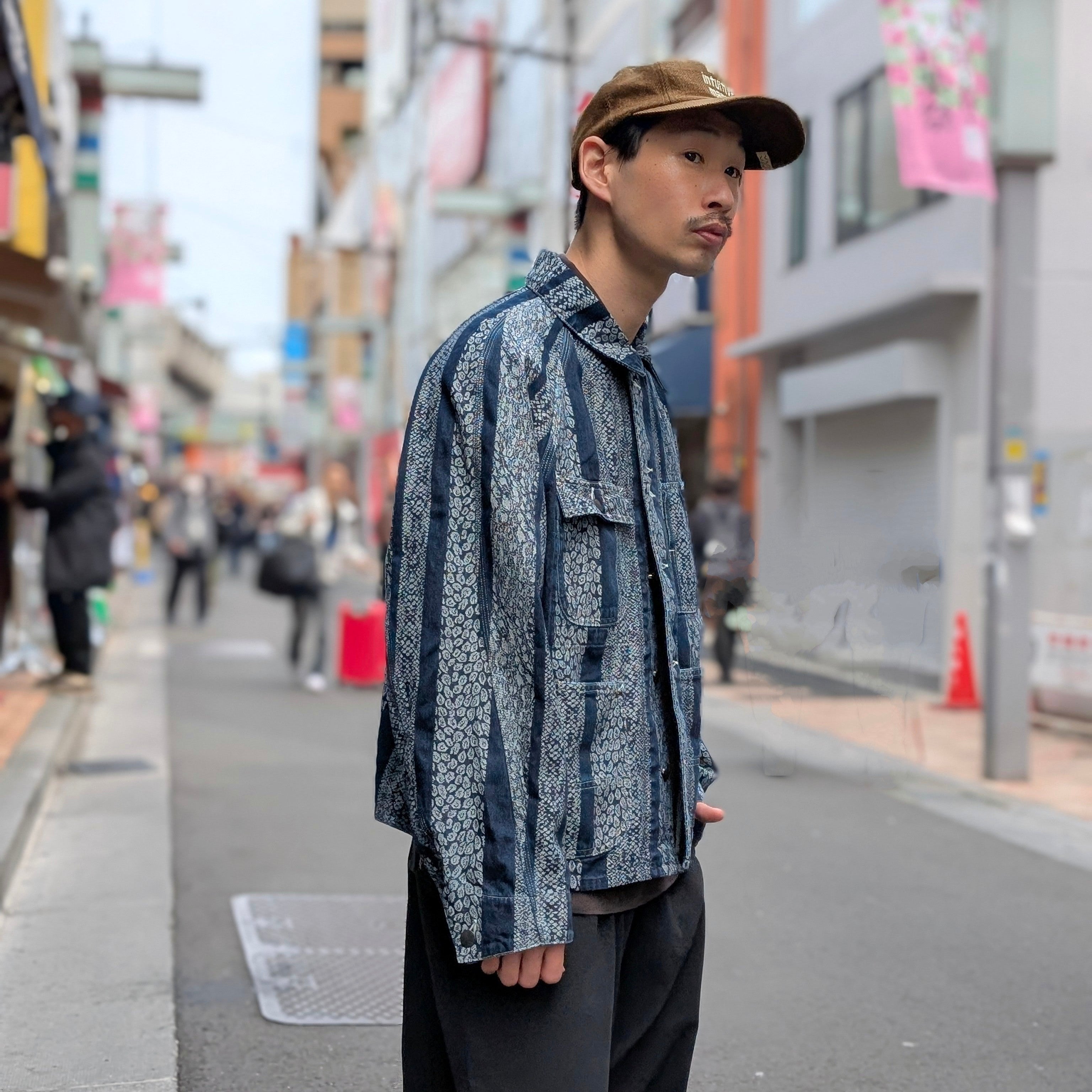 ジャケット・アウター KIN COVERALL Needles - Short Coverall-10oz Denim - Python Jacquard - QV165