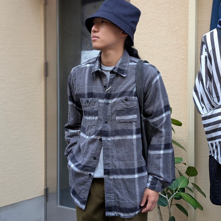 Engineered Garments - Work Shirt - Cotton Brushed Big Plaid - RV019