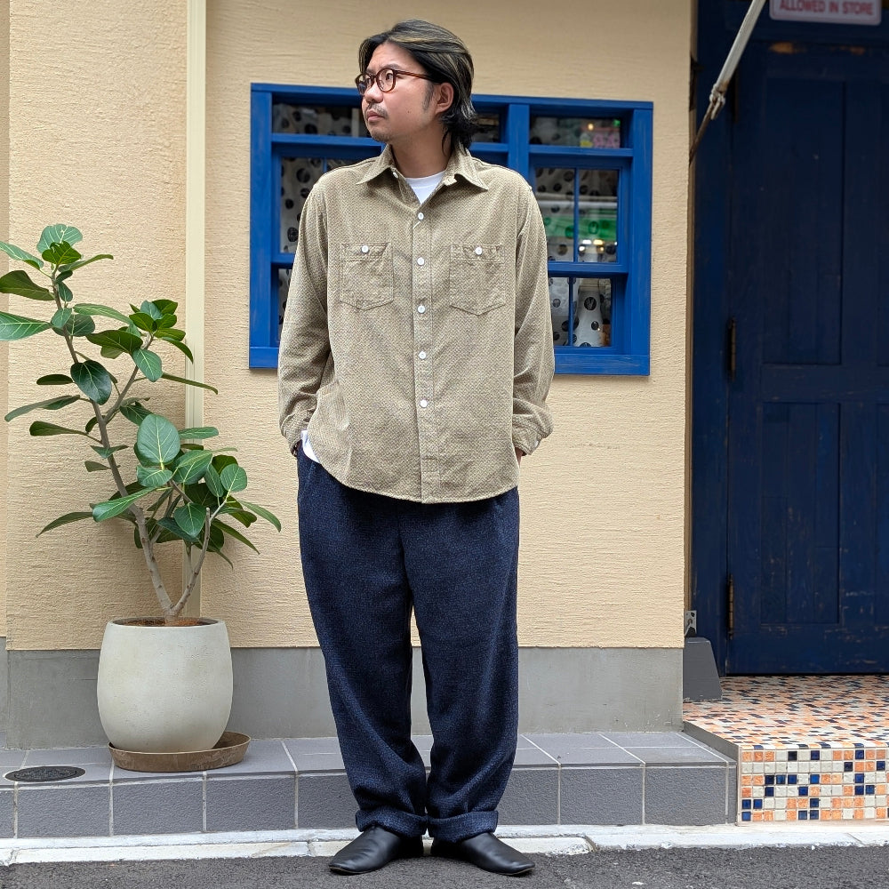 FRANK LEDER - Navy Wool 2Tuck Drawstring Trouser - FL-0523023