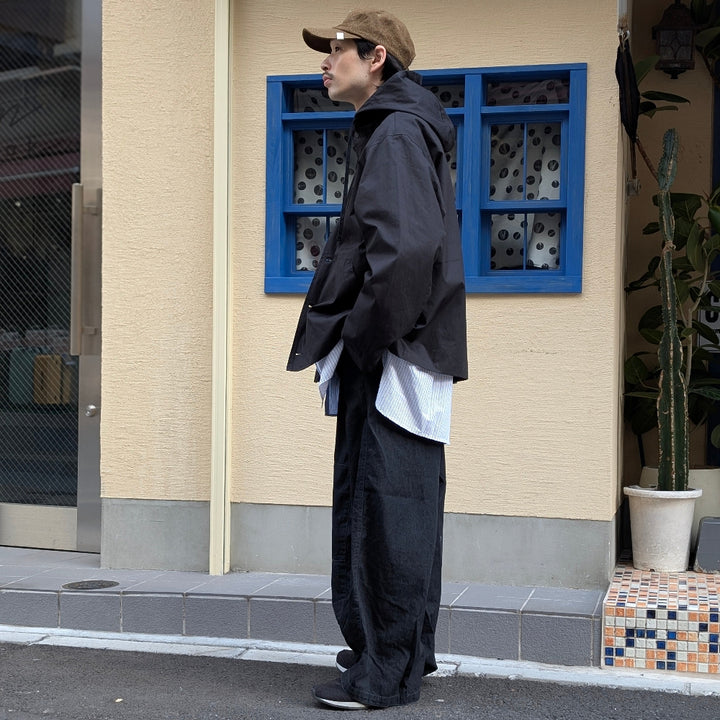 BRENA - Hood Coach Jacket - High Count Vintage Ox Black - HOOD-F25