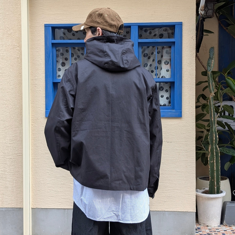BRENA - Hood Coach Jacket - High Count Vintage Ox Black - HOOD-F25
