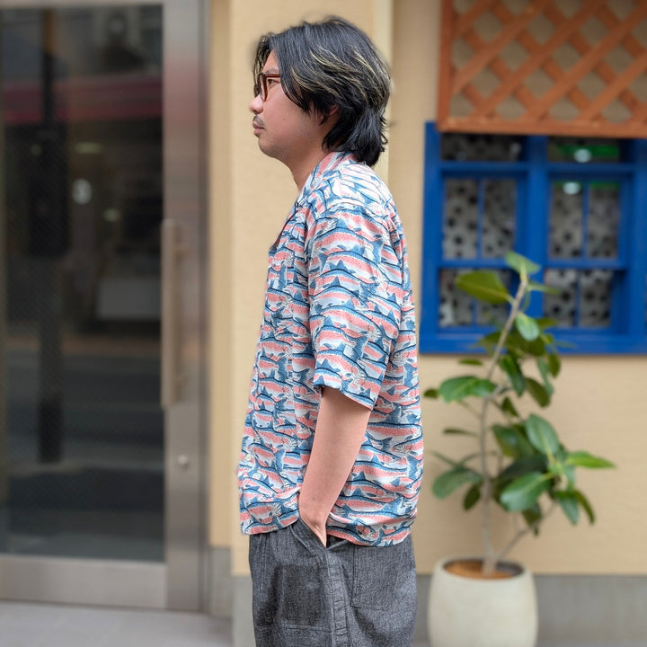 SOUTH2 WEST8 - S/S Open Collar Shirt - Trout - SX676