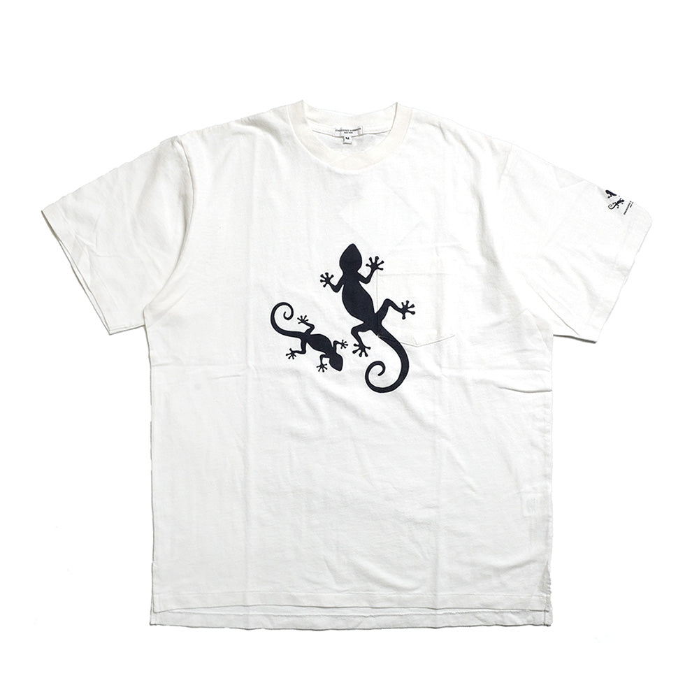 Engineered Garments - Printed Cross Crew Neck T-shirt - Gecko
