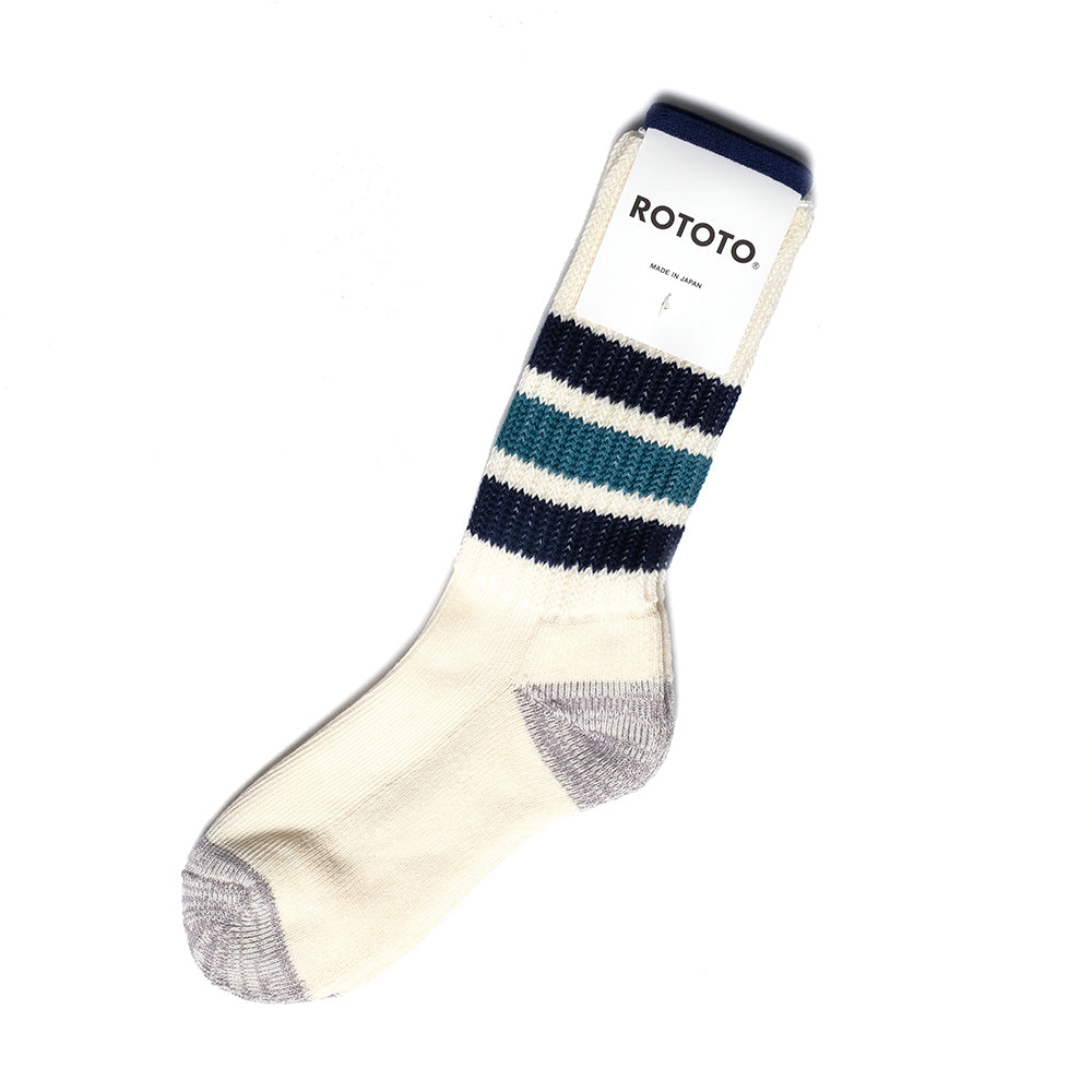 ROTOTO - COARSE RIBBED OLD SCHOOL CREW SOCKS - R1255-202