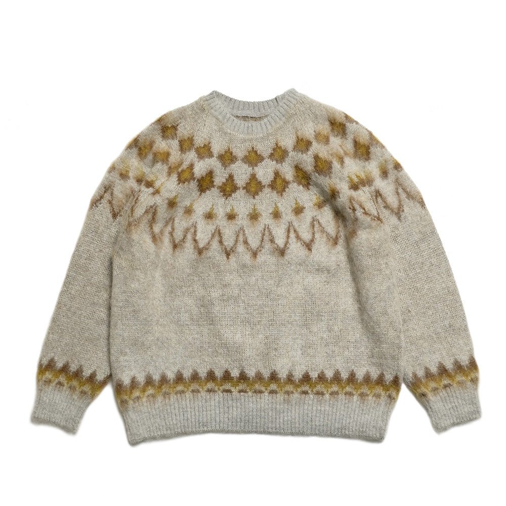 South2 West8 - Mohair Crew Neck Sweater - Nordic Skull - RW663