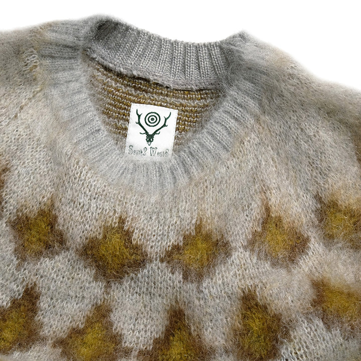 South2 West8 - Mohair Crew Neck Sweater - Nordic Skull - RW663