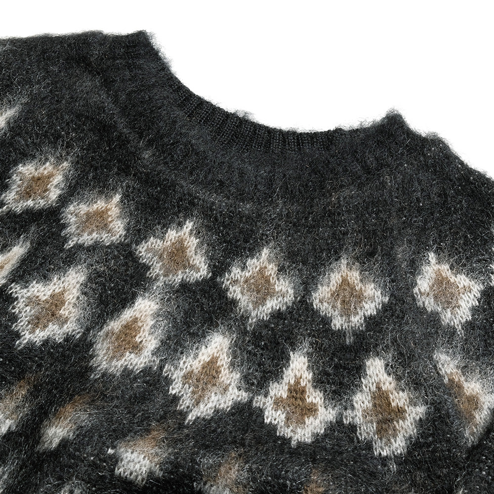 South2 West8 - Mohair Crew Neck Sweater - Nordic Skull - RW663