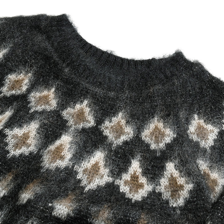 South2 West8 - Mohair Crew Neck Sweater - Nordic Skull - RW663