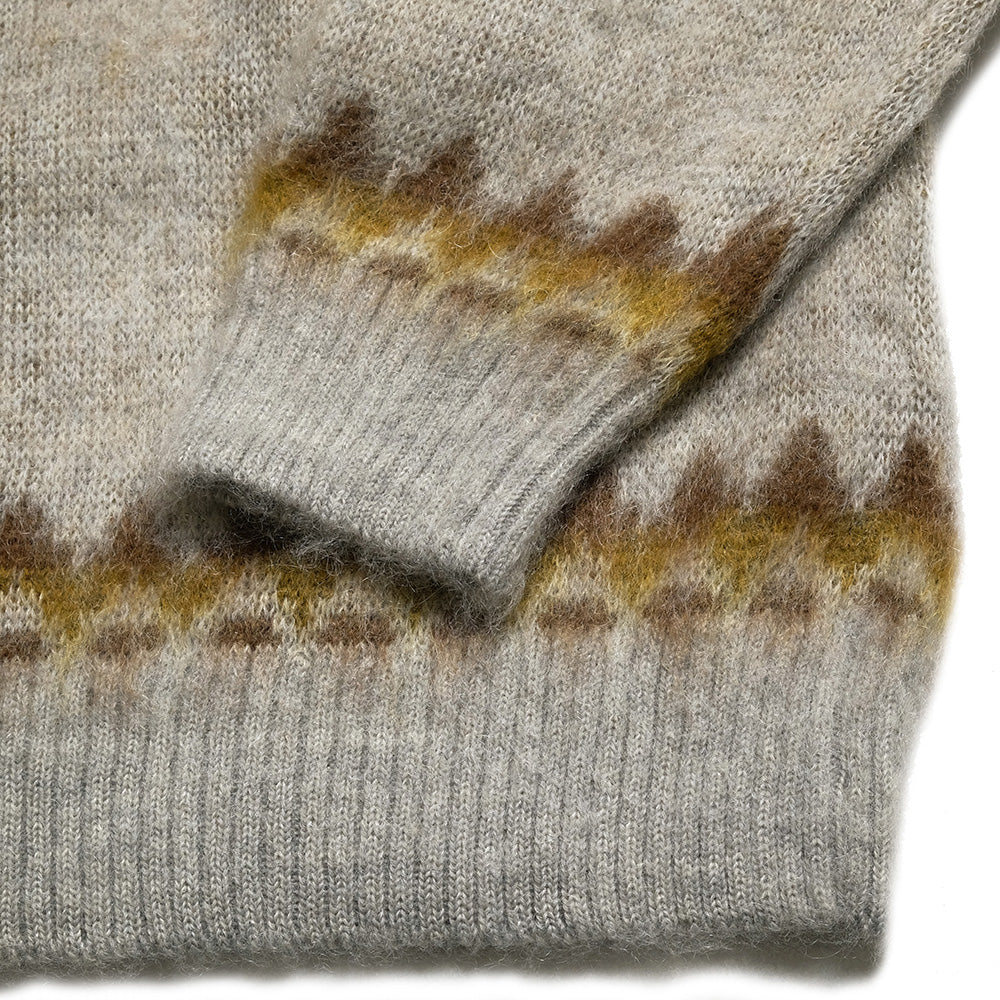 South2 West8 - Mohair Crew Neck Sweater - Nordic Skull - RW663