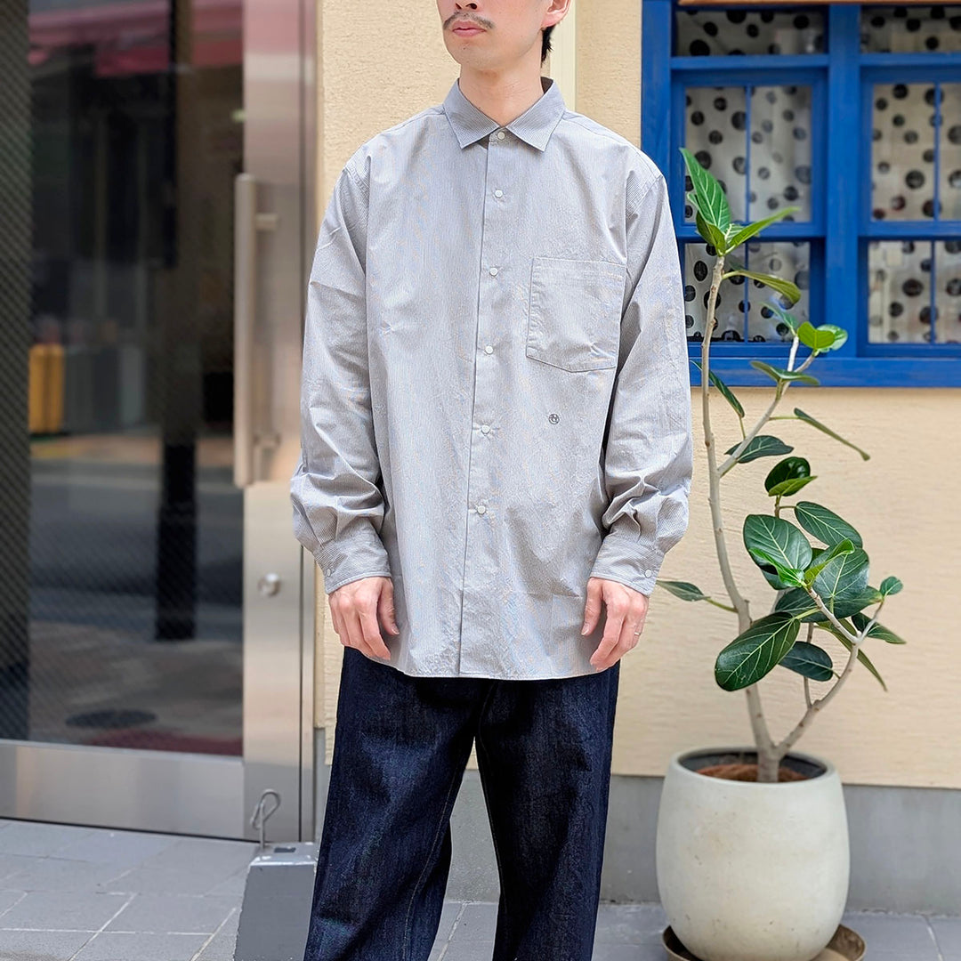 nanamica - Regular Collar Striped Wind Shirt - S26FG062