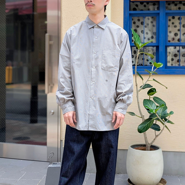 nanamica - Regular Collar Striped Wind Shirt - S26FG062