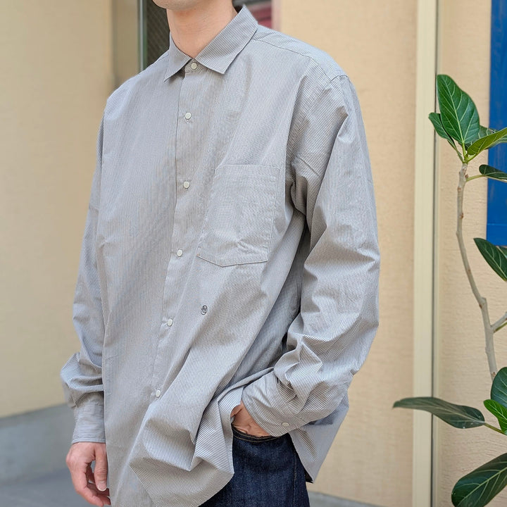 nanamica - Regular Collar Striped Wind Shirt - S26FG062