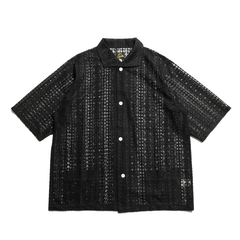 Needles - S/S Widespread Collar Shirt - Raschel Lace - SX284