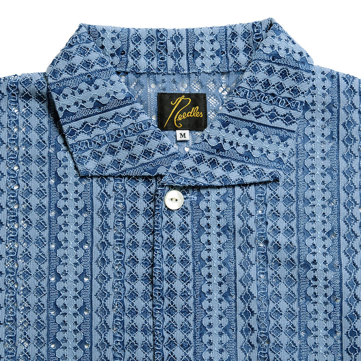Needles - S/S Widespread Collar Shirt - Raschel Lace - SX284