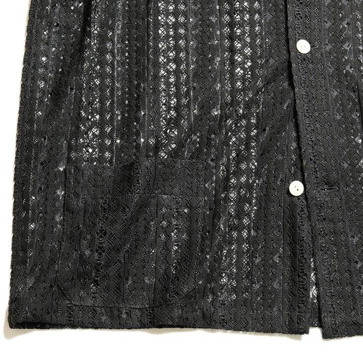 Needles - S/S Widespread Collar Shirt - Raschel Lace - SX284