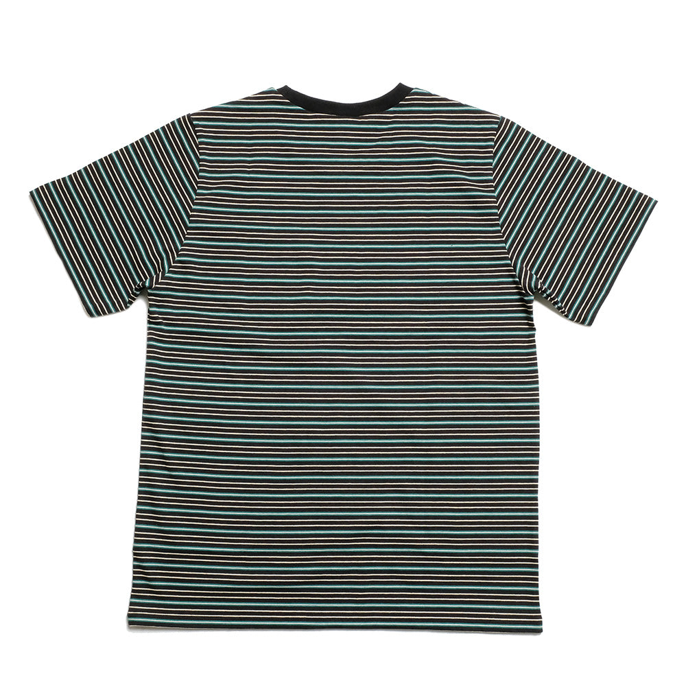 South2 West8 - S/S Round Pocket Tee - Cotton Multi Narrow Stripe Jersey - SX741