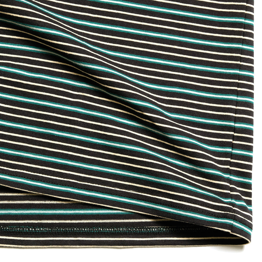 South2 West8 - S/S Round Pocket Tee - Cotton Multi Narrow Stripe Jersey - SX741