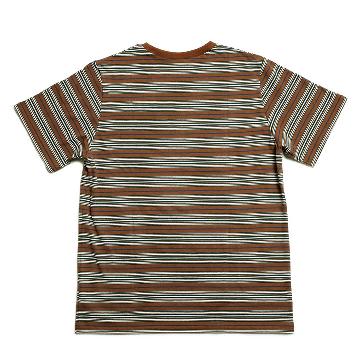 South2 West8 - S/S Round Pocket T-shirt - Cotton Multi Narrow Stripe Jersey - SX742