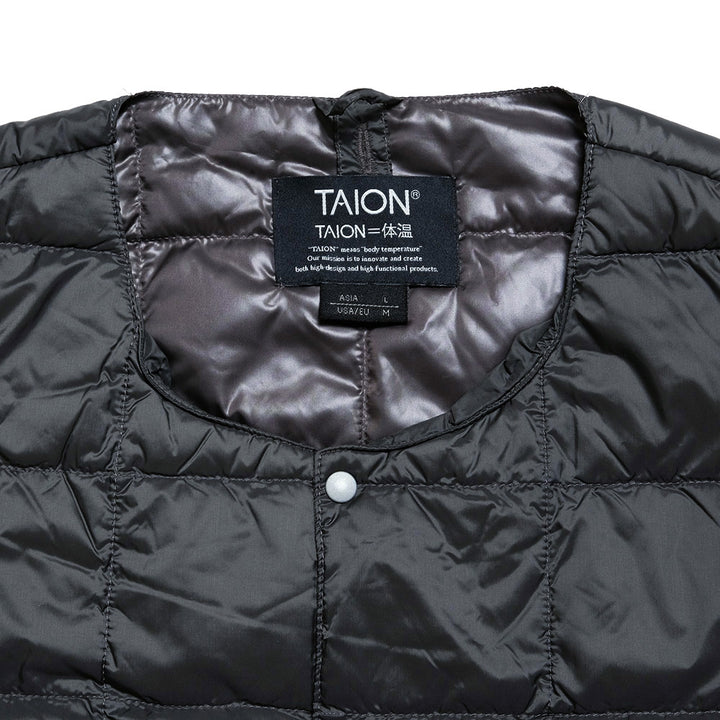 TAION - Basic Crew Neck Button Inner Down Jacket - TO-104