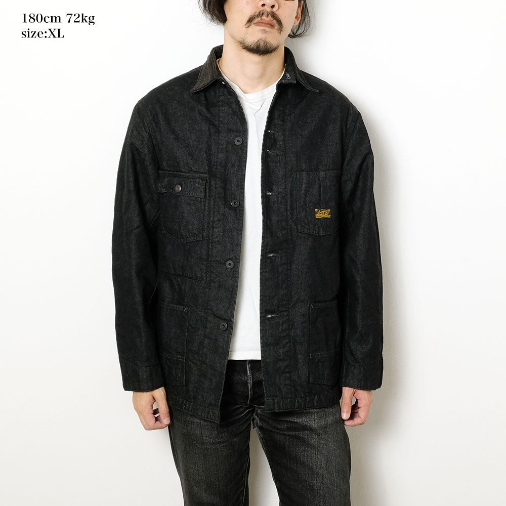 BURGUS PLUS - Blanket Lining 11oz Black Denim Coverall - BP25903