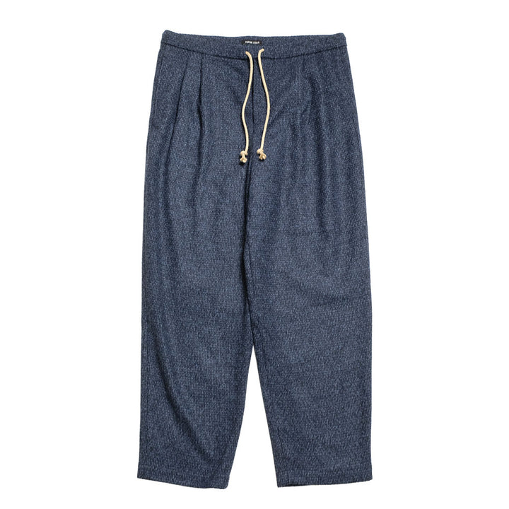 FRANK LEDER - Navy Wool 2Tuck Drawstring Trouser - FL-0523023