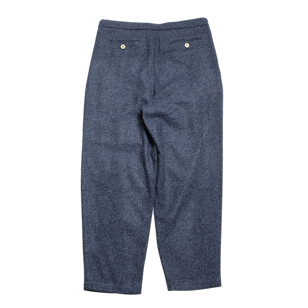 FRANK LEDER - Navy Wool 2Tuck Drawstring Trouser - FL-0523023