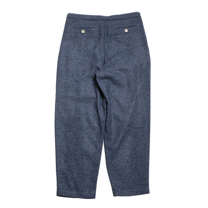 FRANK LEDER - Navy Wool 2Tuck Drawstring Trouser - FL-0523023