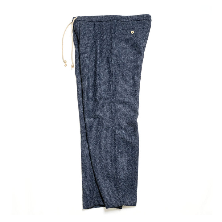 FRANK LEDER - Navy Wool 2Tuck Drawstring Trouser - FL-0523023