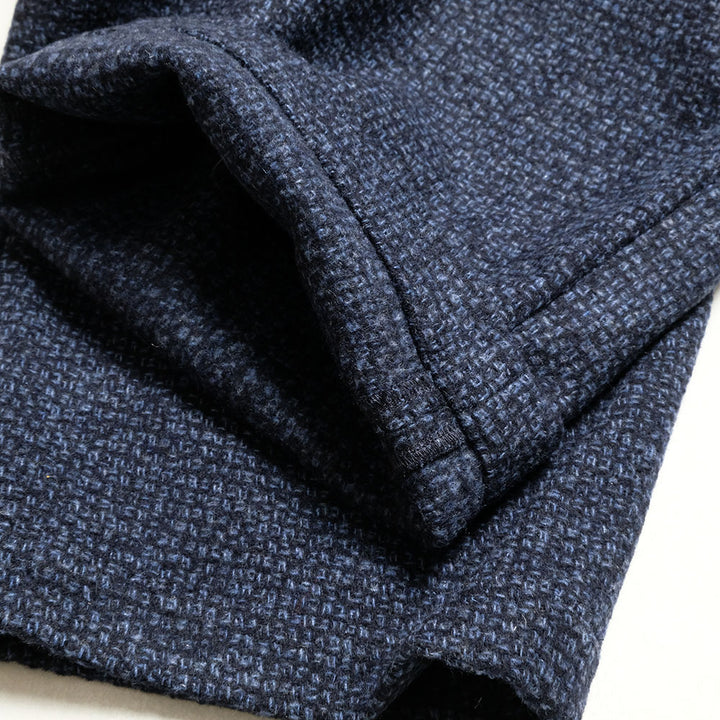 FRANK LEDER - Navy Wool 2Tuck Drawstring Trouser - FL-0523023