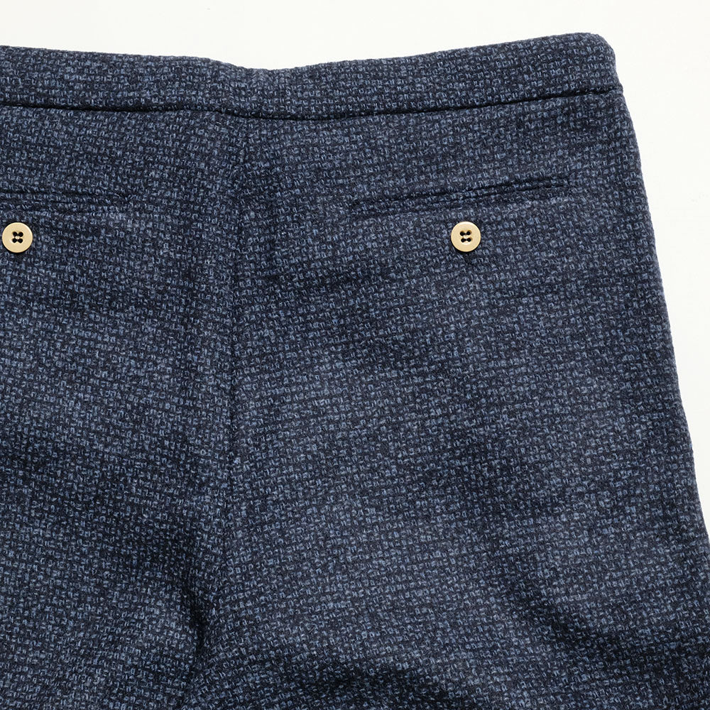 FRANK LEDER - Navy Wool 2Tuck Drawstring Trouser - FL-0523023