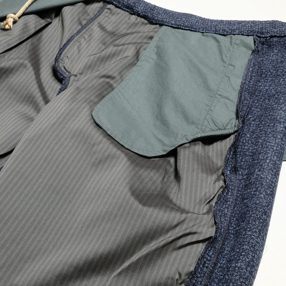 FRANK LEDER - Navy Wool 2Tuck Drawstring Trouser - FL-0523023