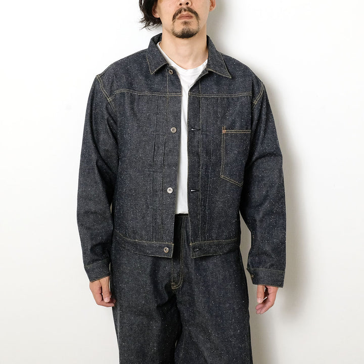 GOLD - RECYCLED WASTE SUVIN COTTON YARN 11.5oz. DENIM BLOUSE WWⅡ MODEL - GL15860N