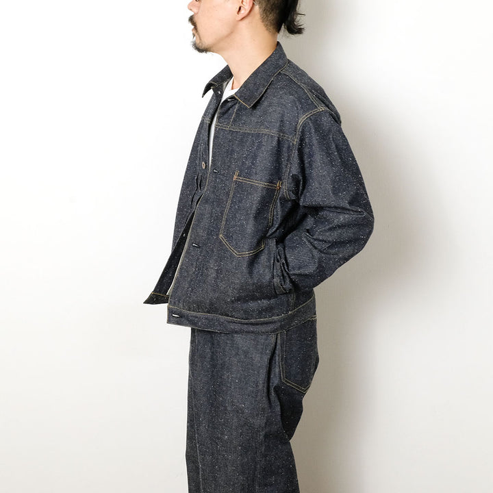 GOLD - RECYCLED WASTE SUVIN COTTON YARN 11.5oz. DENIM BLOUSE WWⅡ MODEL - GL15860N