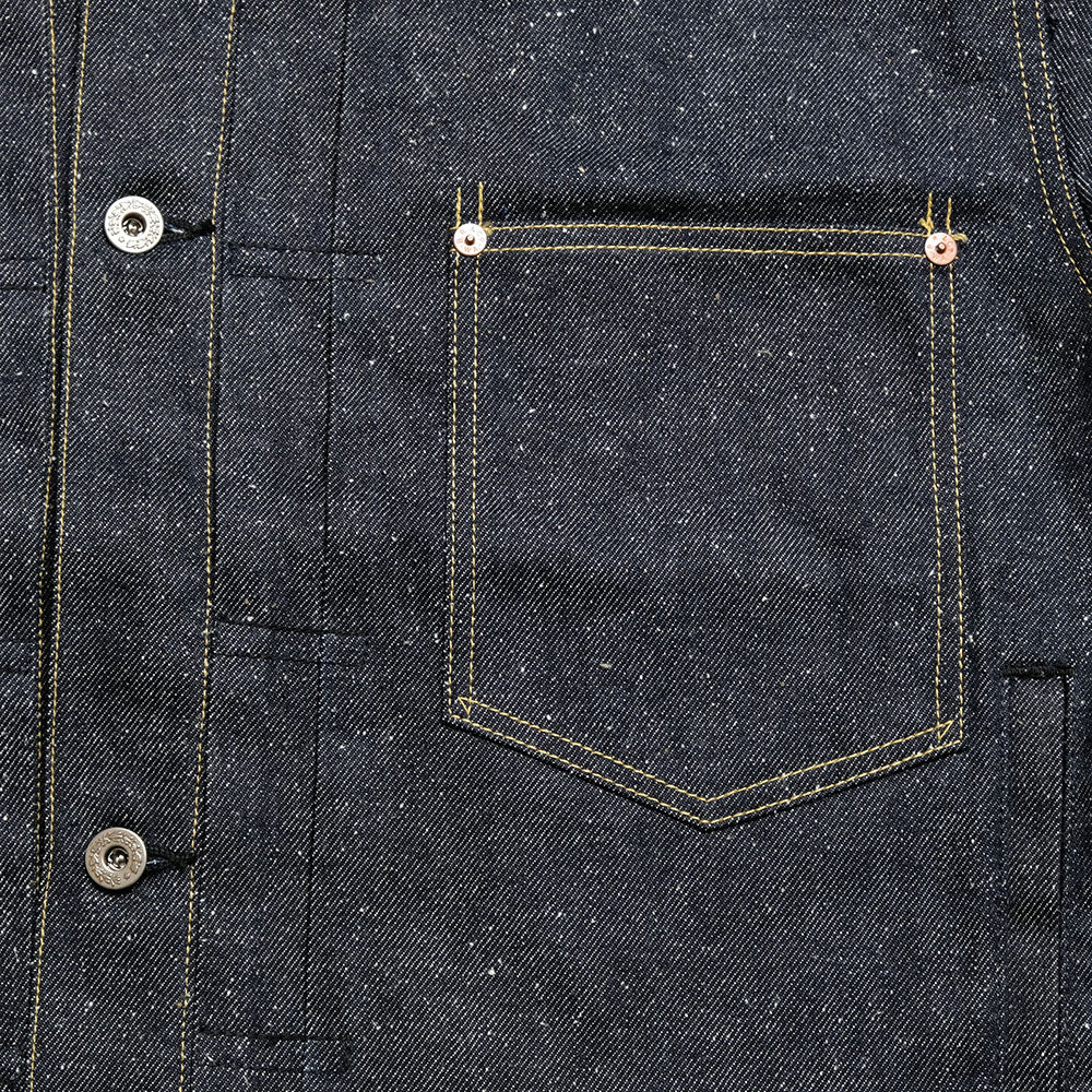 GOLD - RECYCLED WASTE SUVIN COTTON YARN 11.5oz. DENIM BLOUSE WWⅡ MODEL - GL15860N