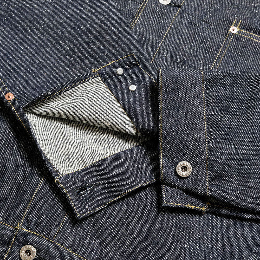 GOLD - RECYCLED WASTE SUVIN COTTON YARN 11.5oz. DENIM BLOUSE WWⅡ MODEL - GL15860N