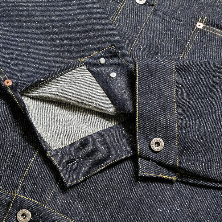 GOLD - RECYCLED WASTE SUVIN COTTON YARN 11.5oz. DENIM BLOUSE WWⅡ MODEL - GL15860N