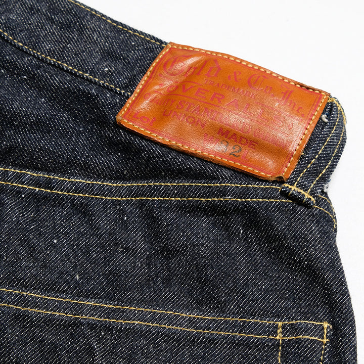 GOLD - RECYCLED WASTE SUVIN COTTON YARN 14oz. DENIM 5POCKET WIDE PANTS - GL42579A