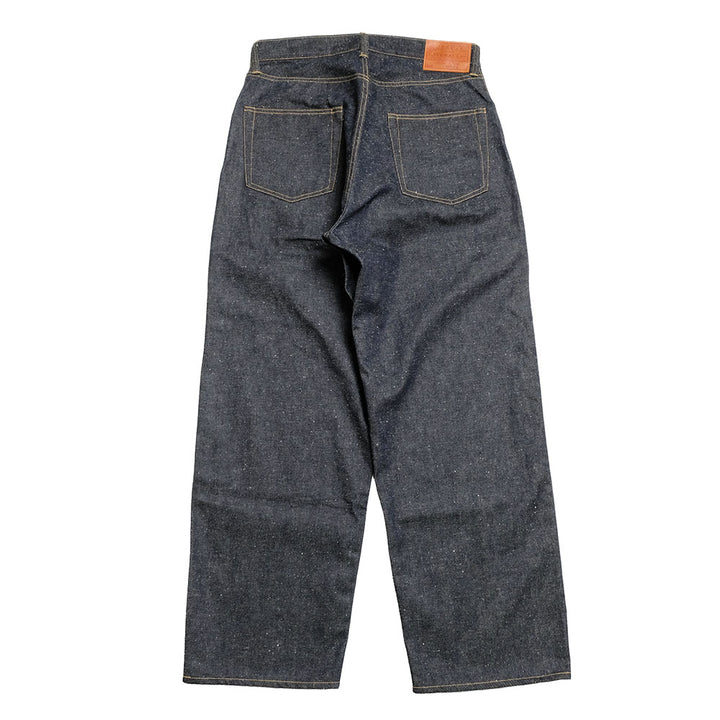 GOLD - RECYCLED WASTE SUVIN COTTON YARN 11.5oz. DENIM 5POCKET WIDE PANTS WWⅡ MODEL - GL42620N