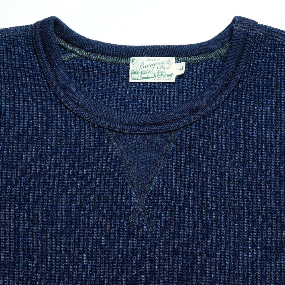 Burgus Plus - L/S Indigo Waffle Tee - HBP-015IDM