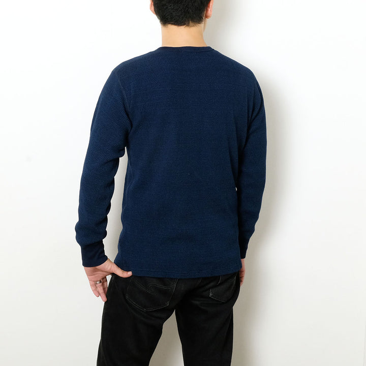 Burgus Plus - L/S Indigo Waffle Tee - HBP-015IDM