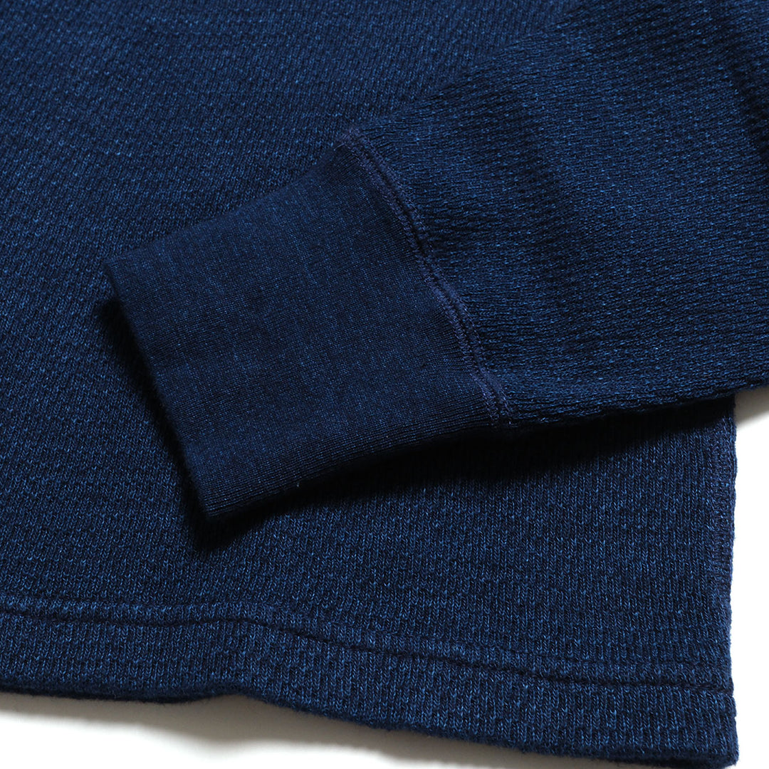 BURGUS PLUS - L/S Indigo Waffle T-Shirt - HBP-039