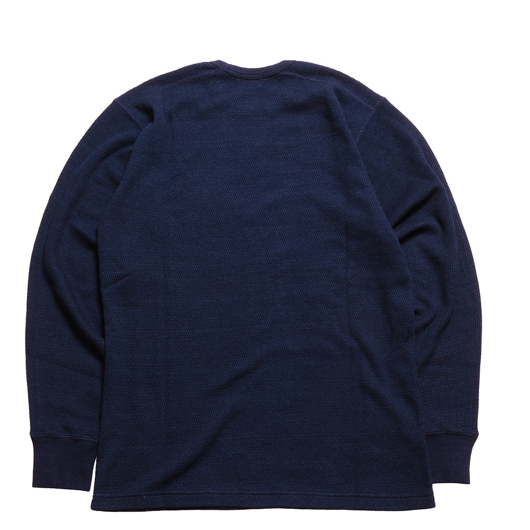 BURGUS PLUS - L/S Indigo Waffle T-Shirt - HBP-039