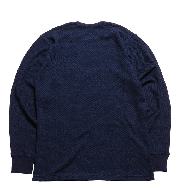 BURGUS PLUS - L/S Indigo Waffle T-Shirt - HBP-039