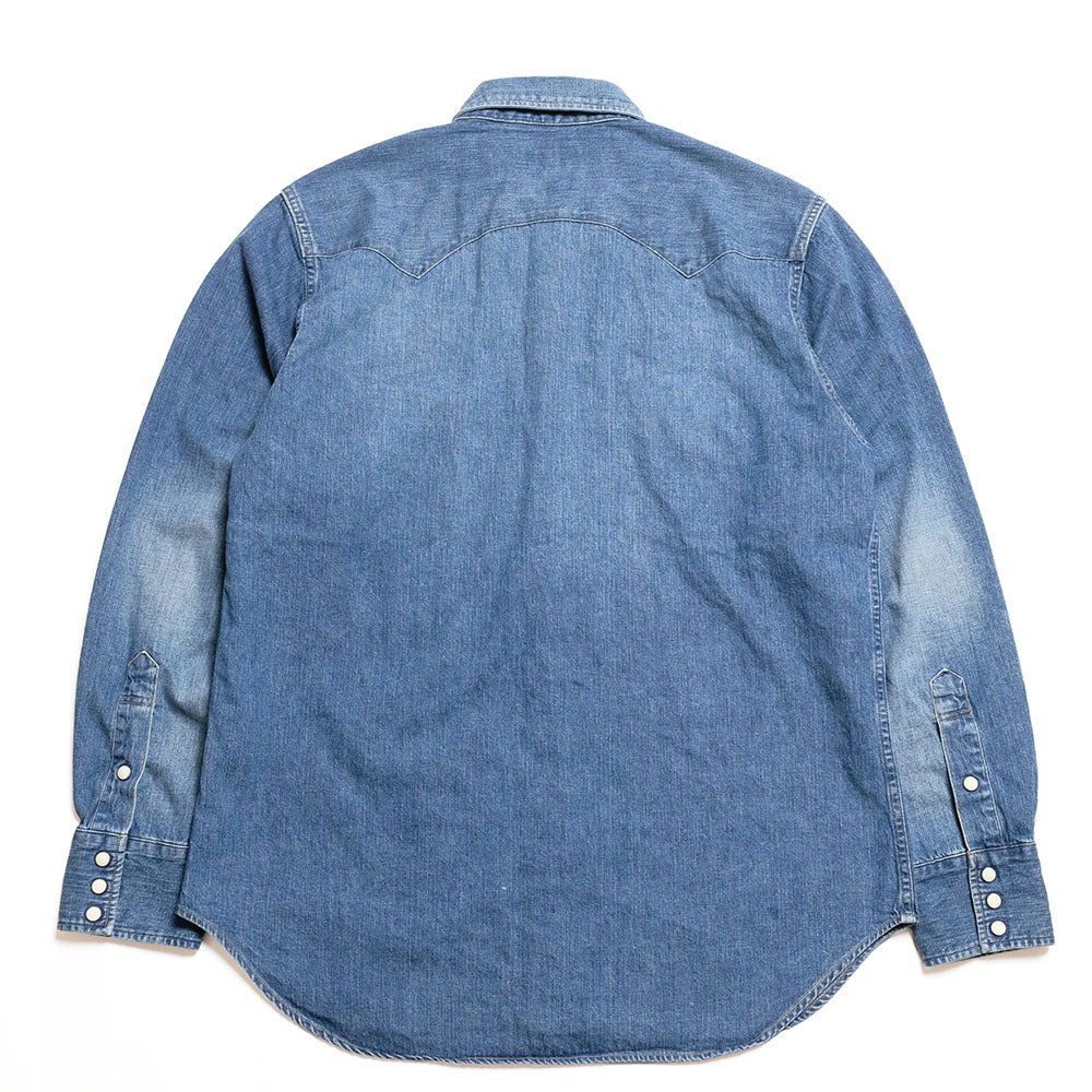 BURGUS PLUS - 8oz Denim Western Shirt - Mid Used - HBP-301WS-MU