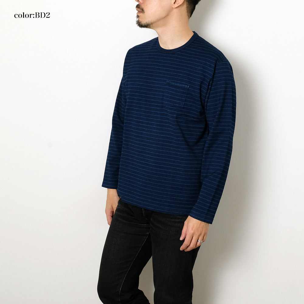 BURGUS PLUS - Indigo Long Sleeve T-Shirt - HBP-032