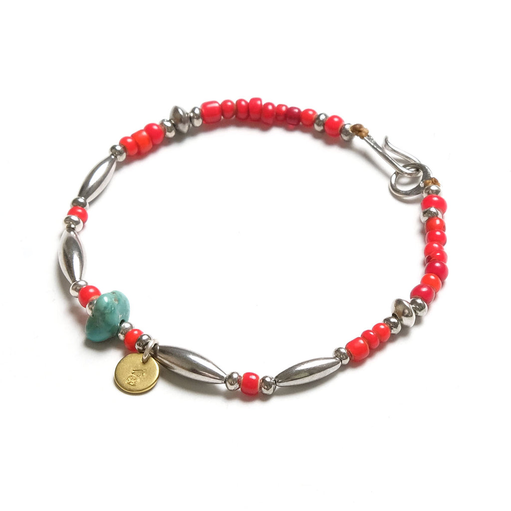アクセサリー SunKu Pipe Beads Bracelet SUN HOUSE - Exclusive】SunKu - Pipe Beads Bracelet - White heart