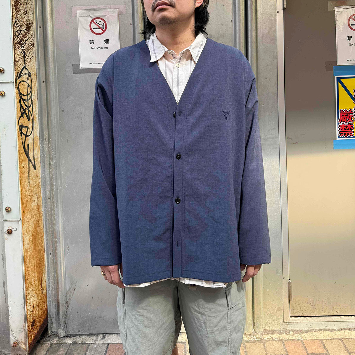 SOUTH2 WEST8 - V-Neck Cardigan - Poly Oxford - SX662 – Sun House