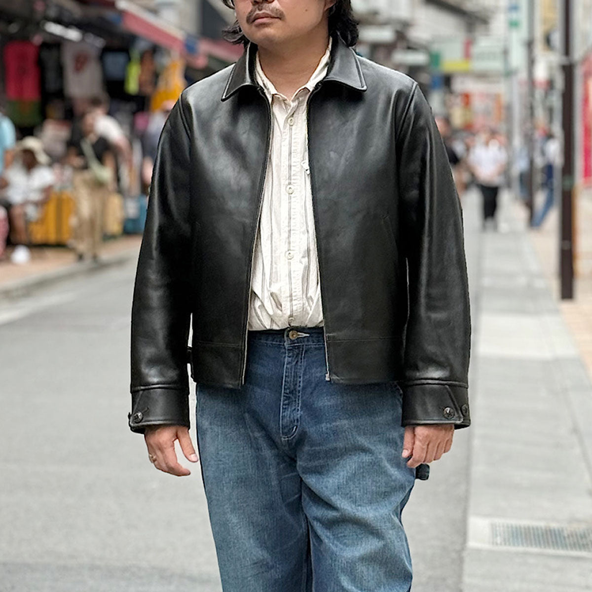 T.T - LOT.802 - COSSACK LEATHER JACKET - BLACK - TTSS26802 – Sun