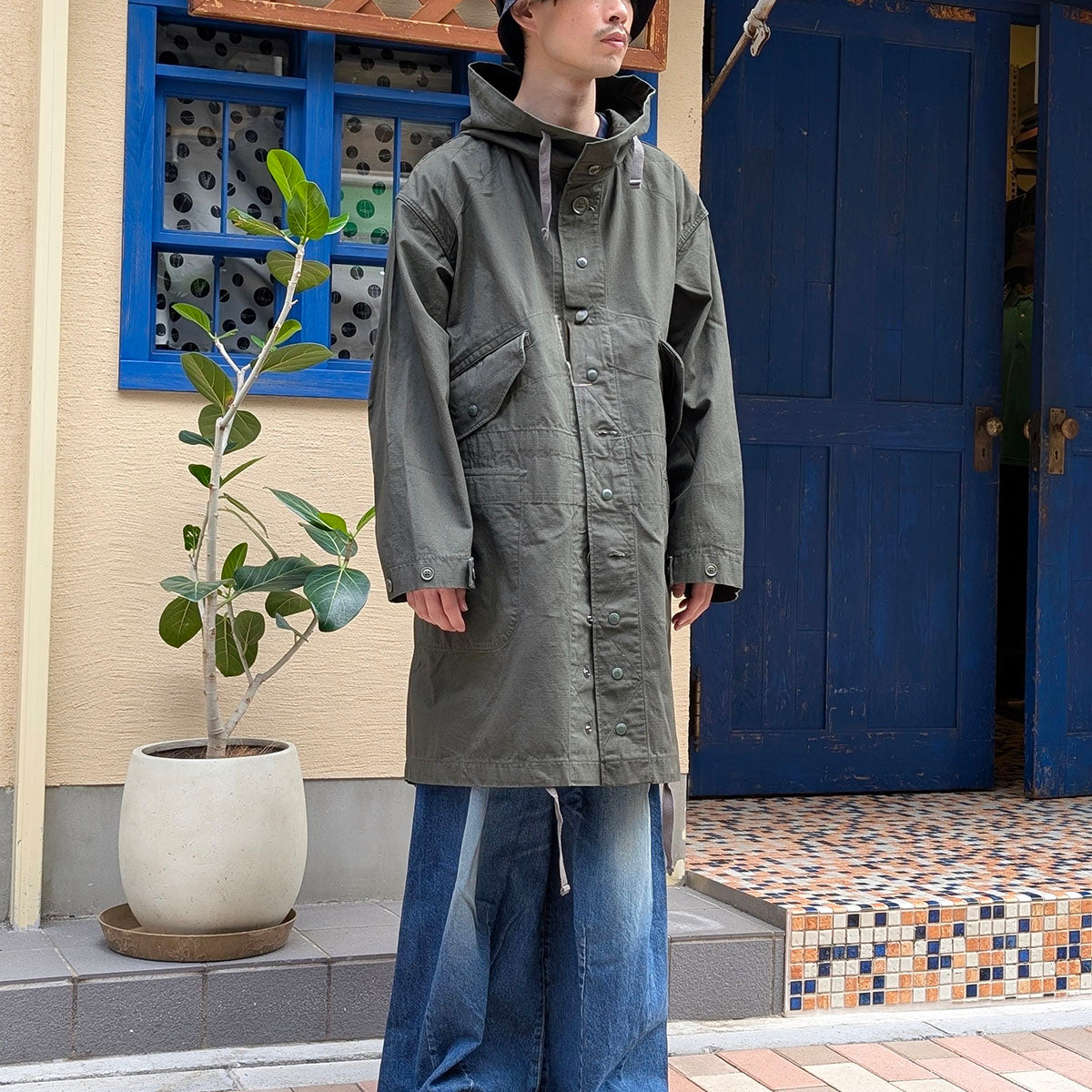 Engineered Garments Highland Parka S デニム Engineered Garments - Highland Parka - Heavyweight Cotton Ripstop