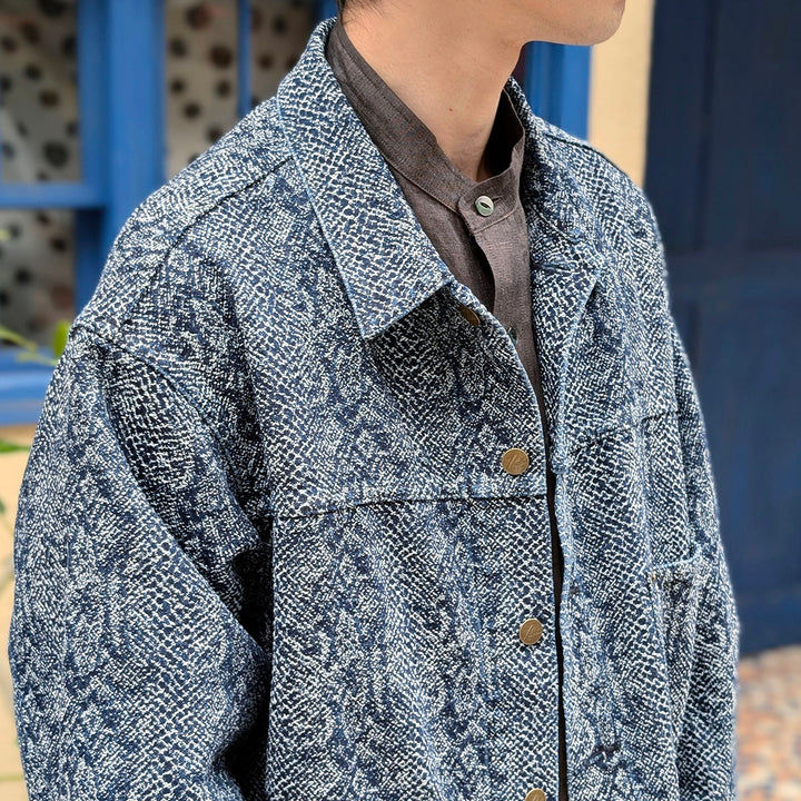 Needles - Darts Bottom Jean Jacket - 13oz Python Jacquard - TY222